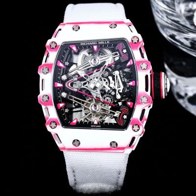 Richard Mille RM 38-02 Tourbillon Bubba Watson White and pink carbon fiber Watch